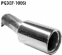 Rear silencer with single tailpipe 1 x  100 mm 307 Saloon
