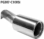Rear silencer with single tailpipe 1 x  100 mm 307 Coup-Cabrio