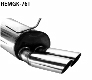 Rear silencer with double tailpipes 2 x  76 mm