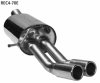Rear silencer with double exit and inward curl 2 x  70 mm
