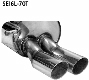 Rear silencer with double tailpipes 2 x  70 mm cars without an original cut-out in the rear bumper