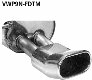 Rear silencer with single tailpipe Flat DTM 135 x 80 mm