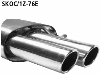 Rear silencer with double tailpipes 2 x  76 mm with inward curl, 20 cut