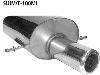 Rear silencer with single tailpipe 1 x  100 mm (machined design similar to Audi TT instruments)