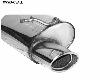 Rear silencer with single tailpipe oval 120 x 80 mm LH