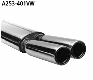 Rear silencer with double tailpipes 2 x  90 mm