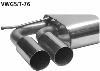 Rear silencer with double tailpipes 2 x  76 mm LH VW Golf 5 GT + GTI