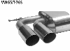 Rear silencer with double tailpipes LH 2 x  76 mm 