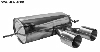 Endschalldmpfer mit Doppel-Endrohr 2 x  100 mm (im RACE-Look)