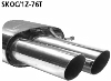 Endschalldmpfer mit Doppel-Endrohr 2 x  76 mm, 20 schrg geschnitten Skoda Octavia 1Z