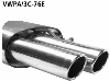 Rear silencer with double tailpipes 2 x  76 mm with inward curl, 20 cut