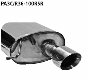 Rear silencer with single tailpipes 1 x  100 mm cut 30 (RACE-Look) RH exit