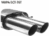 Rear silencer with  double tailpipes 2 x  76 mm, 20 cut
