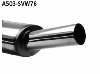 Rear silencer with single tailpipe 1 x  76 mm