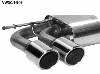 Rear silencer with double tailpipes LH, 2 x  90 mm with inward curl, cut 20