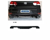 Rear valance insert with cut out for 2 x double tailpipes, black matt, ready to paint  
