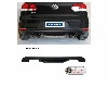 Rear valance insert with cut out for 2 x double tailpipes, black matt, Carbon Style  