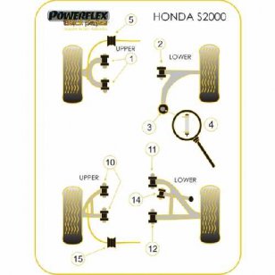 Powerflex Buchsen for Honda S2000 Front Arm Rear (Compliance) Bush