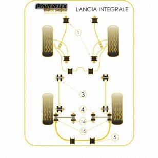 Powerflex Buchsen fr Lancia Integrale 16v Lngslenker HA  Buchse hinten