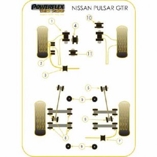 Powerflex Buchsen fr Nissan Sunny/Pulsar GTiR Sturz-Einstellbolzen Kit 12mm