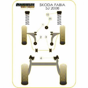 Powerflex Buchsen fr Skoda Fabia 5J (2008-) Achse zu Karosserie HA
