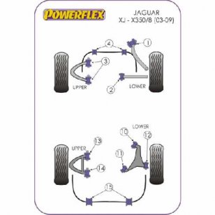 Powerflex Buchsen for Jaguar (Daimler) XJ, XJ8 - X350 - X358 (2003-2009) Rear Anti Roll Bar Bush 17.5mm