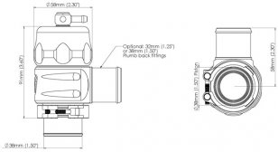 Turbosmart BOV Plumb Back Uni 32mm-Blue